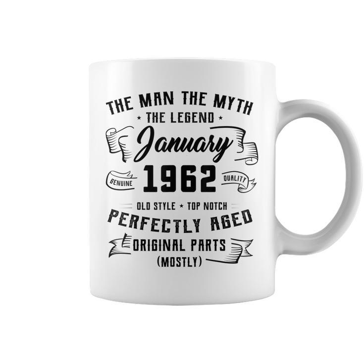 Mens Man Myth Legend January 1962 60Th Birthday Gift 60 Years Old  Coffee Mug