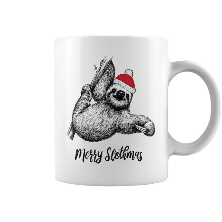 Merry Slothmas Christmas Pajama Santa Hat For Sloth Lovers  Coffee Mug
