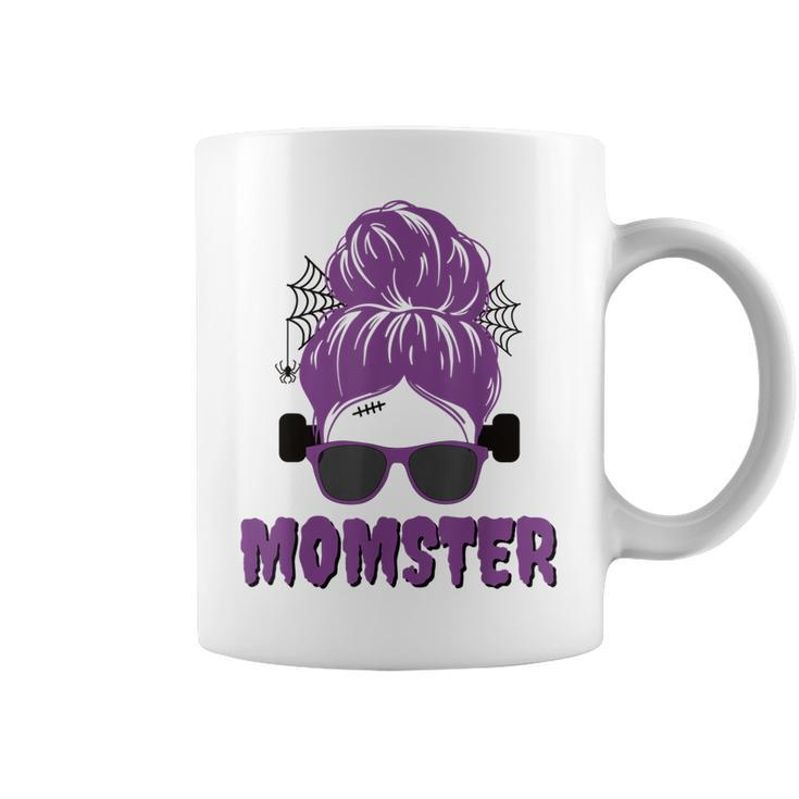 Momster Frankenstein Messy Bun Funny Mom Halloween Costume  Coffee Mug