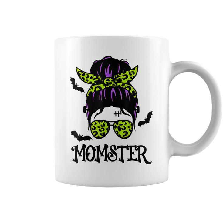 Momster  Womens Halloween Messy Bun Mom Ster  V3 Coffee Mug