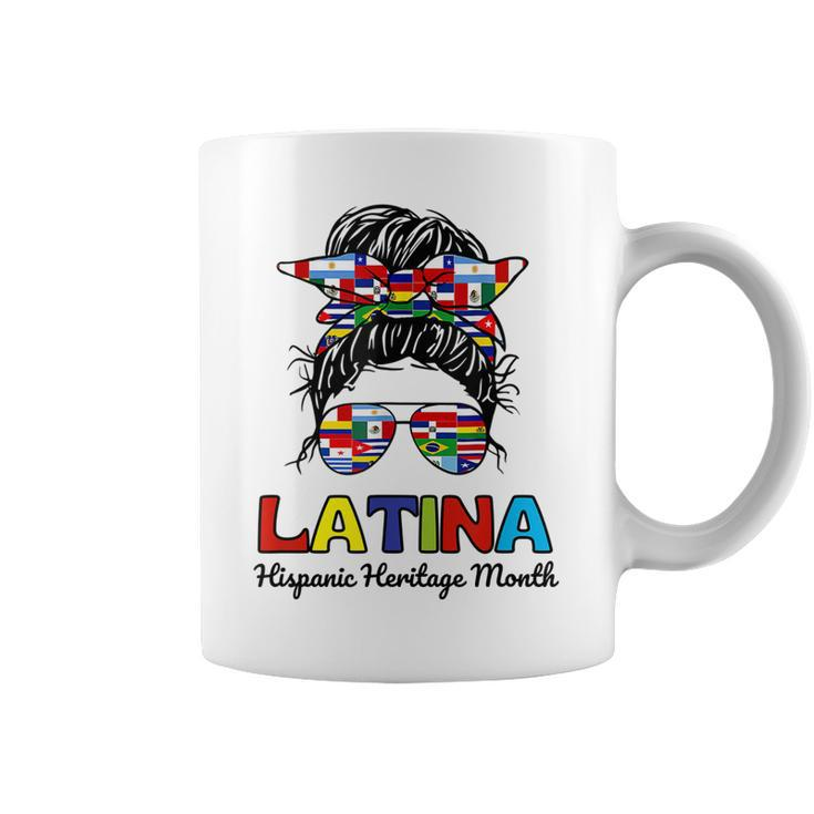 N Girl Women Messy Bun Latina Hispanic Heritage Month  Coffee Mug