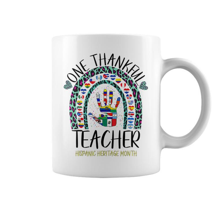 One Thankful Teacher Hispanic Heritage Month Countries Flags  V4 Coffee Mug