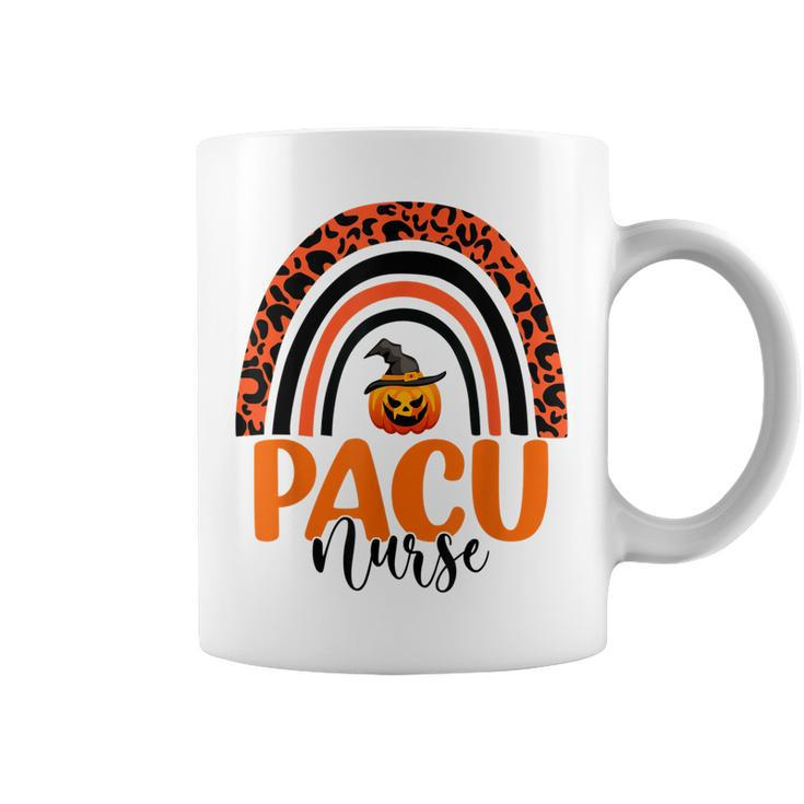 Pacu Nurse Leopard Rainbow Halloween Pumpkin Nursing Coffee Mug