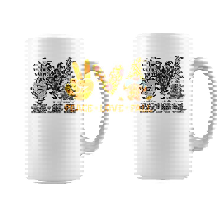 Peace Love Fall Funny Gnome Autumn Lover Pumpkins Halloween Coffee Mug
