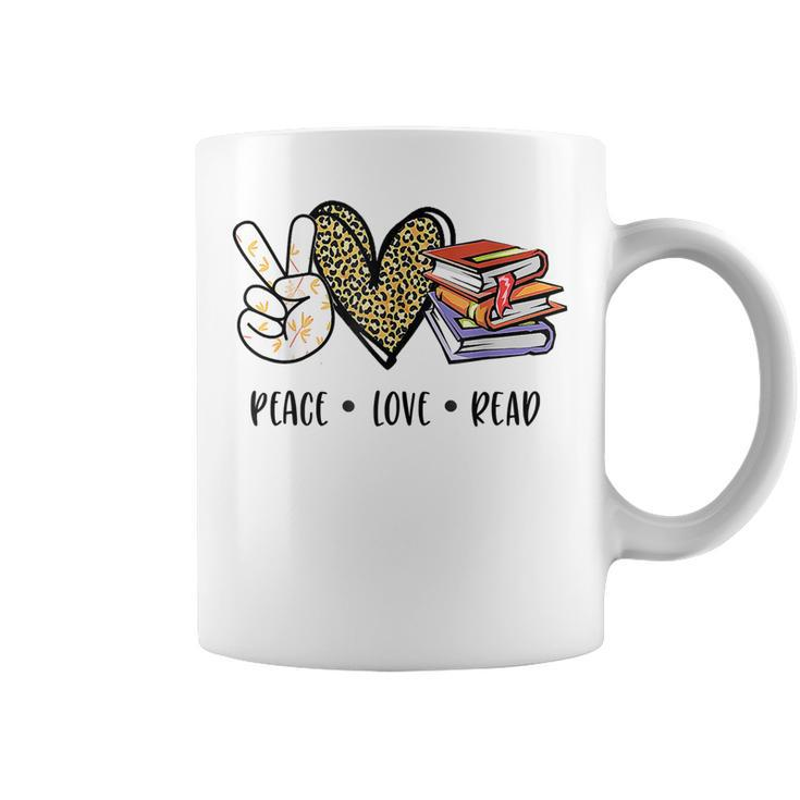 Peace Love Read Books Book Lover N Girls Reading Teacher  Coffee Mug