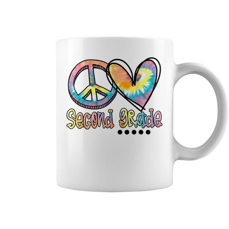 Peace Love Second Grade Funny Tie Dye First Day Of School  Coffee Mug