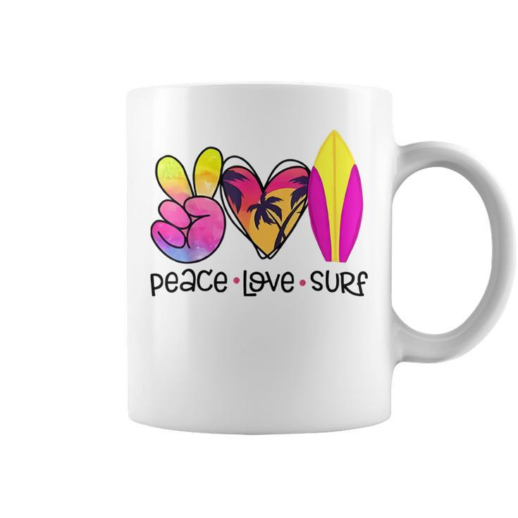 Peace Love Summer Surf Retro Vacation  Coffee Mug