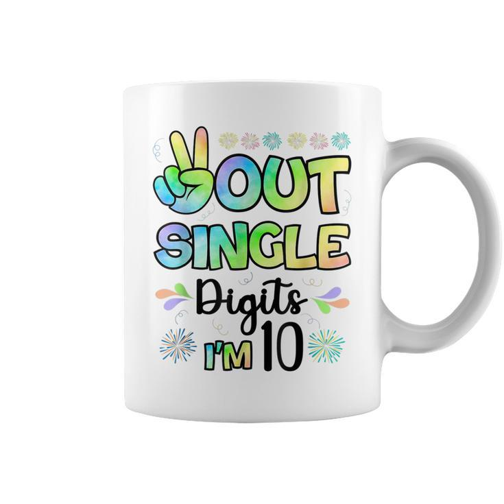 Peace Out Single Digits Im 10 Kids  Coffee Mug