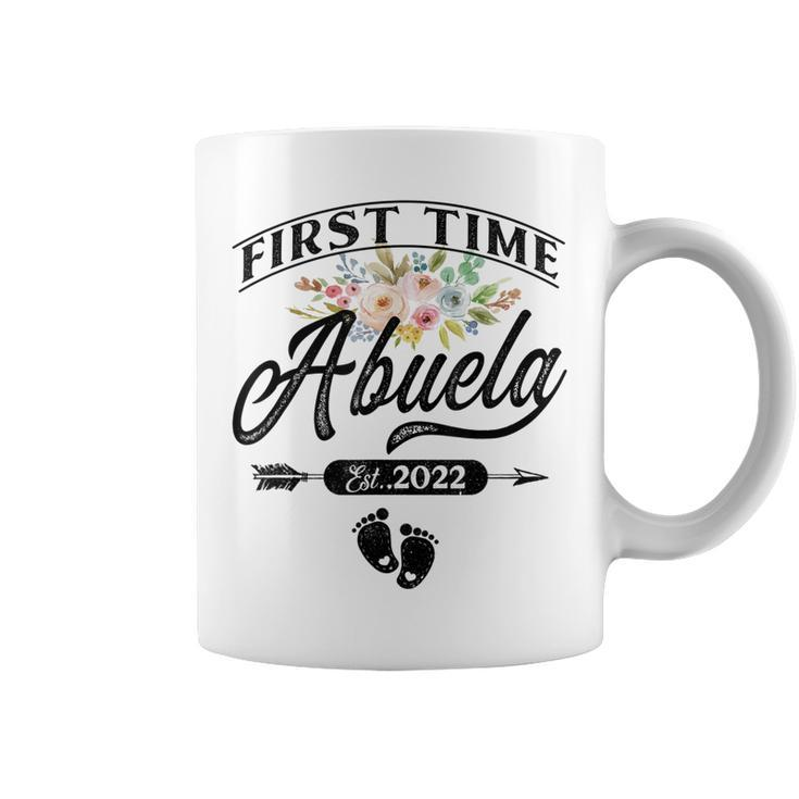 Pregnancy Announcement First Time Abuela Est2022 Floral  Coffee Mug