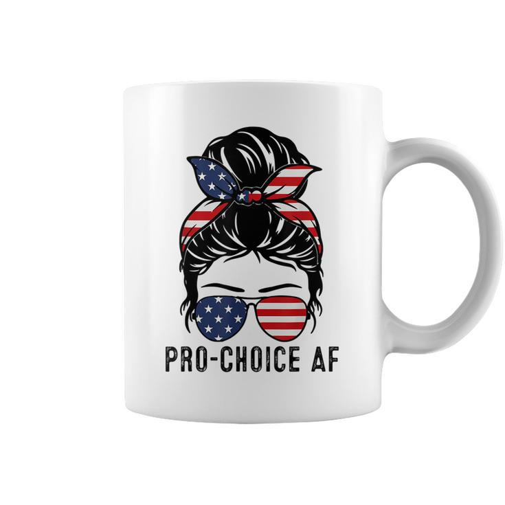Pro Choice Af Messy Bun Us Flag Reproductive Rights Tank  Coffee Mug