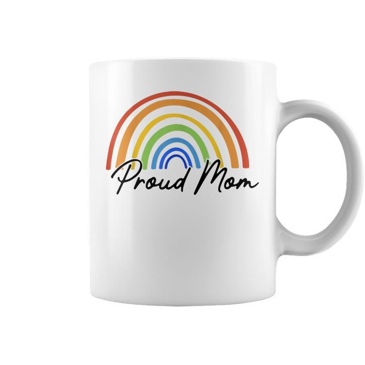 Proud Mom Rainbow  Lgbt Gay Pride Month  V2 Coffee Mug