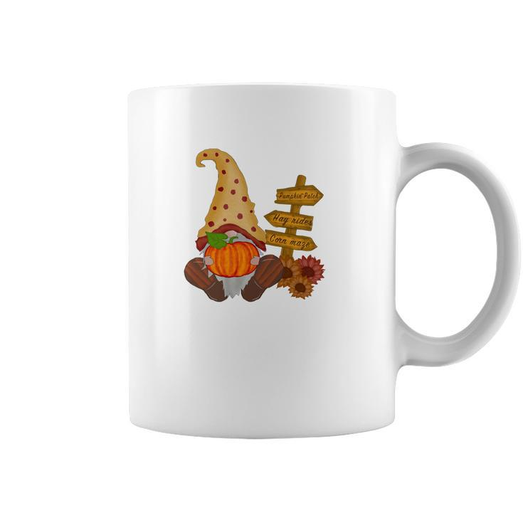 Pumpkin Patch Hay Rides Corn Maze Fall Gnomes Coffee Mug