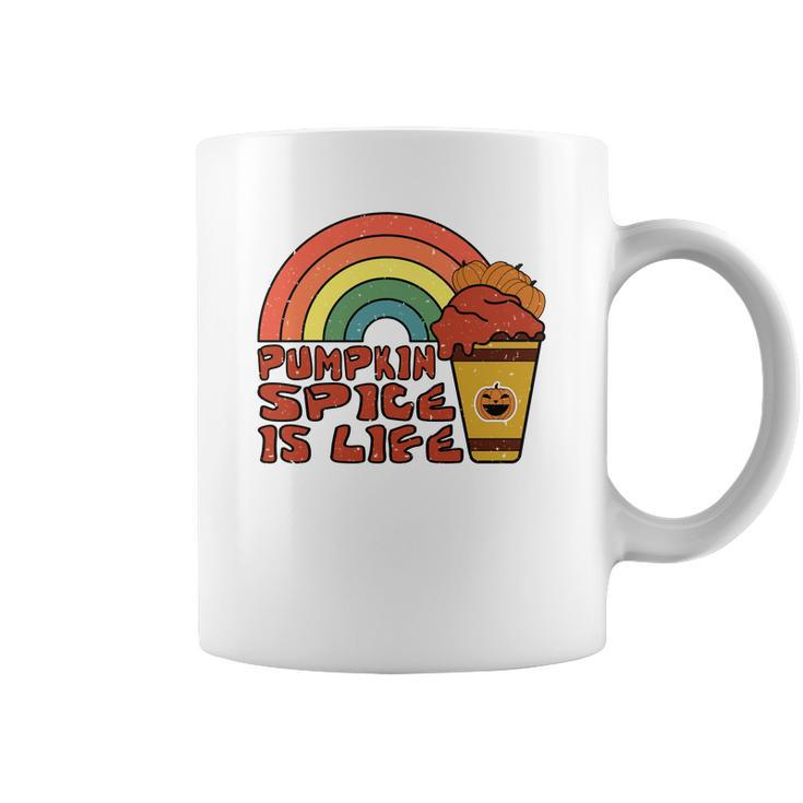 Pumpkin Spice Is Life Fall Rainbow Coffee Mug