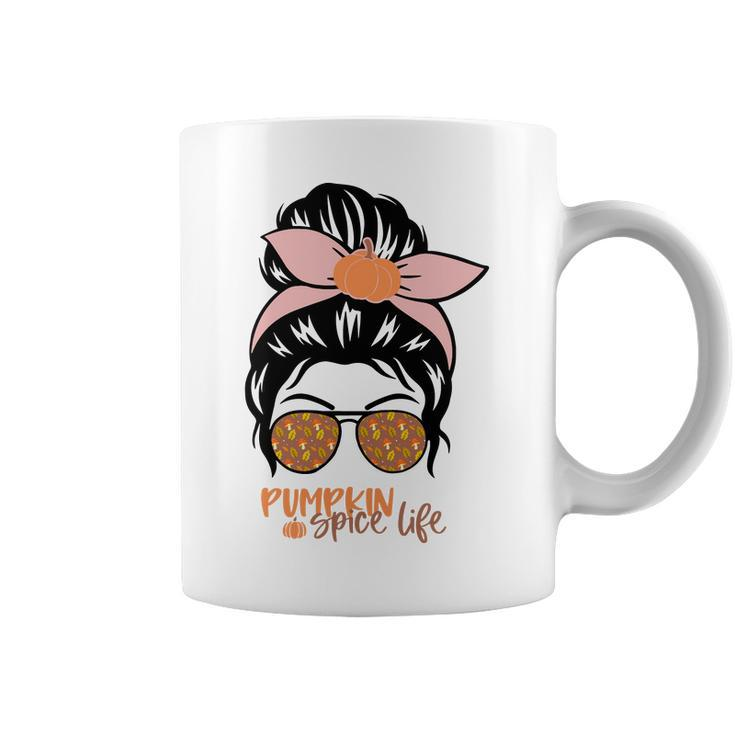 Pumpkin Spice Life Messy Bun Girl Fall Coffee Mug