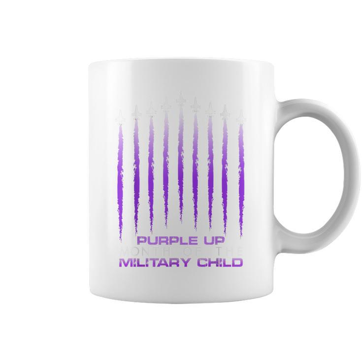 Purple Up Military Child Month Air Force America Men Dad Kid  Coffee Mug