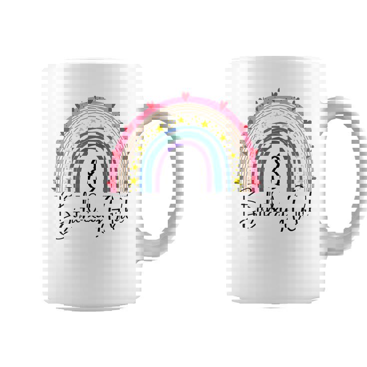 Rainbow Eight Year Girl Birthday Party Boho Family 8Th Year Coffee Mug