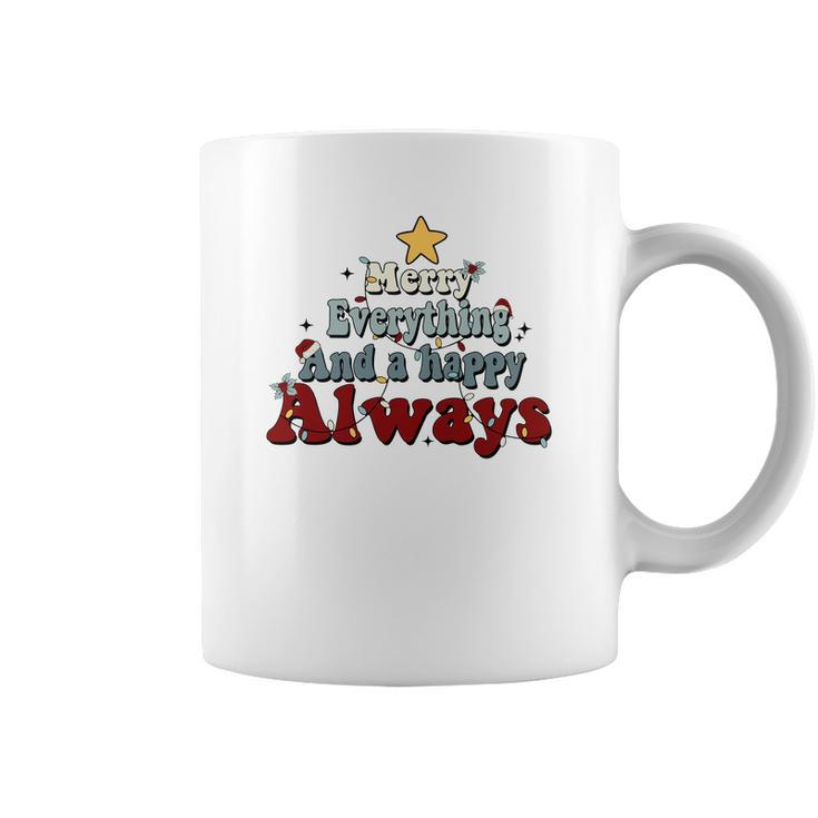 Retro Christmas Merry Everything And A Happy Always Coffee Mug