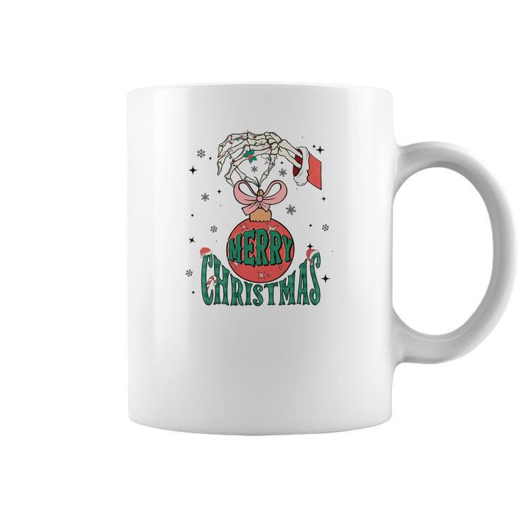 Retro Christmas Skeleton Hand Merry Christmas Gift Coffee Mug