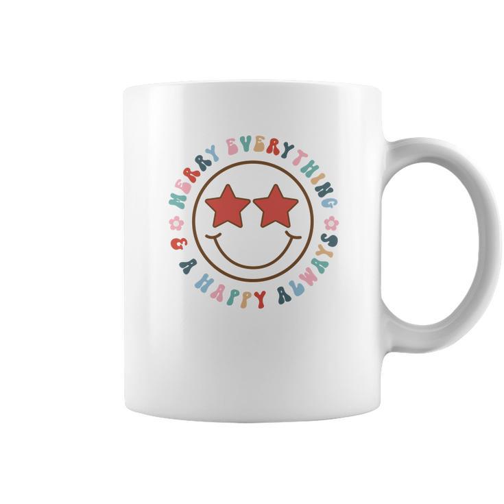 Retro Christmas Smiley Face Merry Everything Coffee Mug