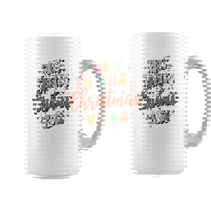 Retro Christmas Thick Thighs And Holiday Vibes Coffee Mug