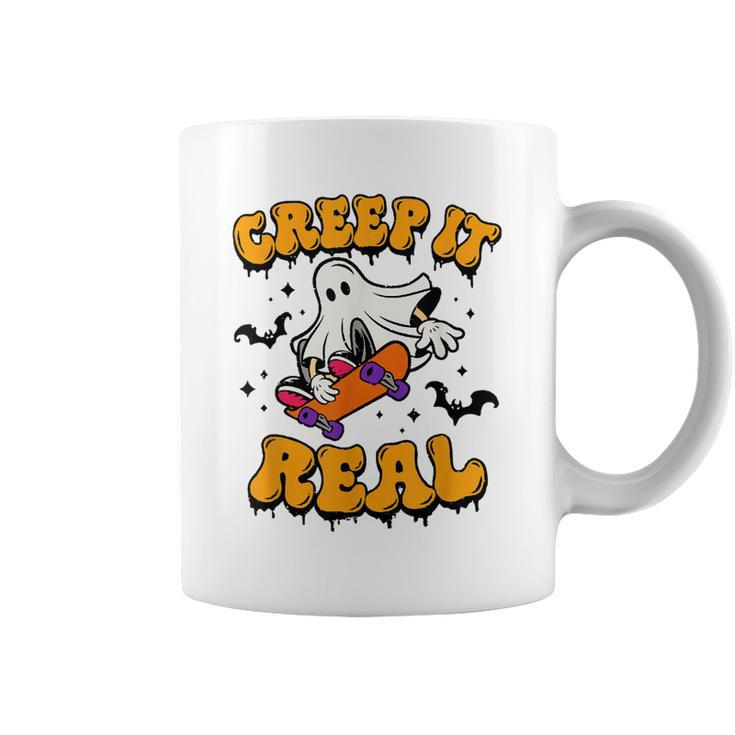 Retro Creep It Real Halloween Ghost Funny Spooky Season  Coffee Mug