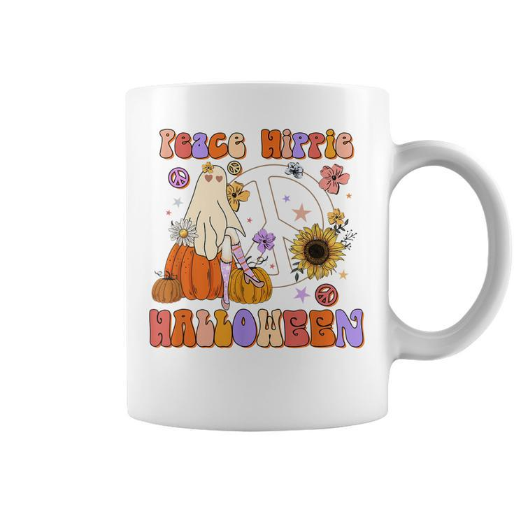 Retro Groovy Stay Spooky Peace Hippie Halloween Floral Ghost  V2 Coffee Mug