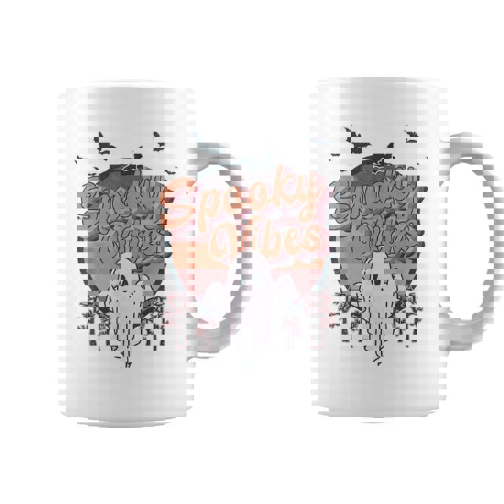 Retro Spook Vibes Boo Ghost Spooky Season Funny Halloween  Coffee Mug