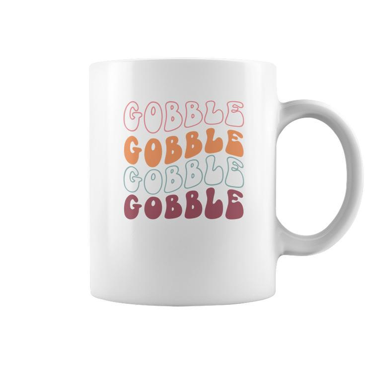 Retro Thanksgiving Gobble Gobble Gobble Coffee Mug