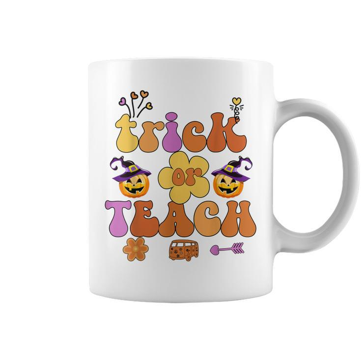 Retro Trick Or Teach Ghost Teacher Halloween Costume Womens  V21 Coffee Mug