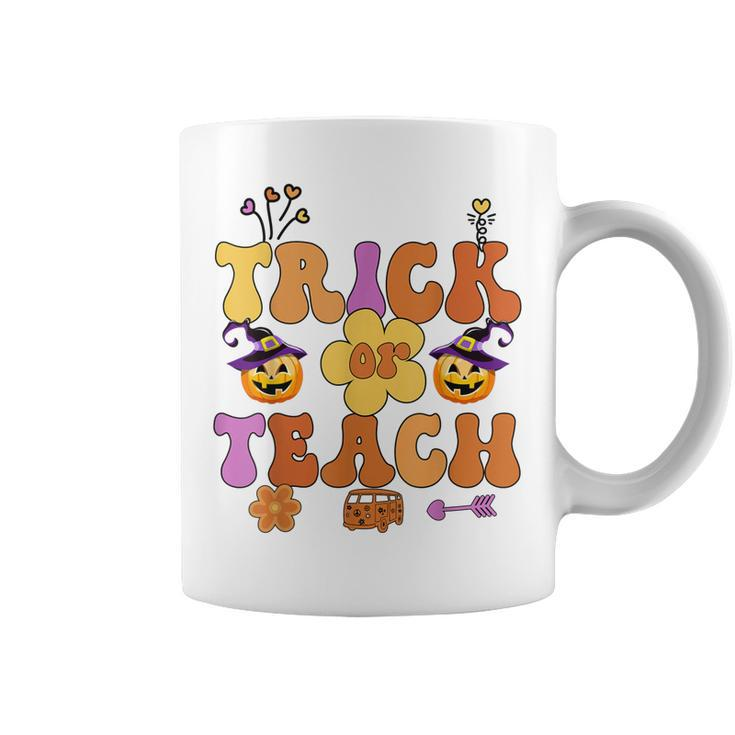 Retro Trick Or Teach Ghost Teacher Halloween Costume Womens  V23 Coffee Mug
