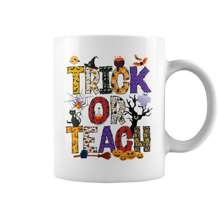 Retro Trick Or Teach Teacher Halloween Costume Men Women  V3 Coffee Mug