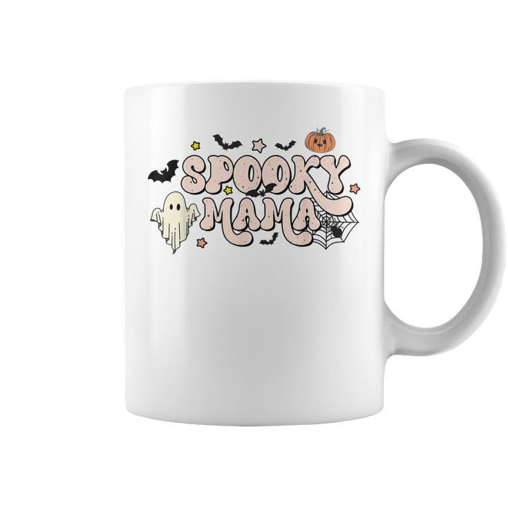 Retro Vintage Spooky Mama One Thankful Mama Funny Halloween  V2 Coffee Mug