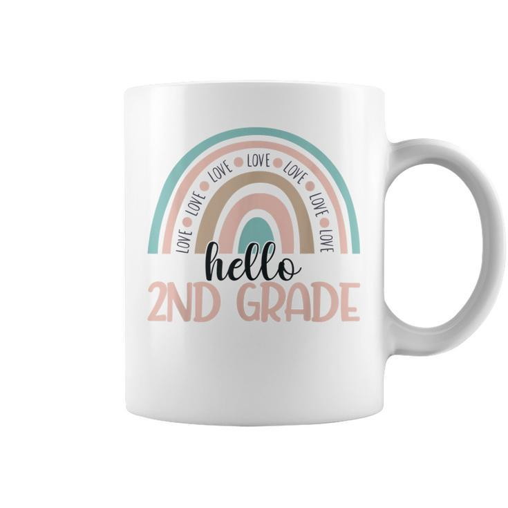 Second Grade Rainbow Hello 2Nd Grade Boho Rainbow Teacher  Coffee Mug