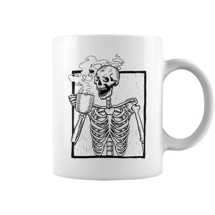 Skeleton Drink Coffee Funny Skeleton Halloween Costume  Coffee Mug
