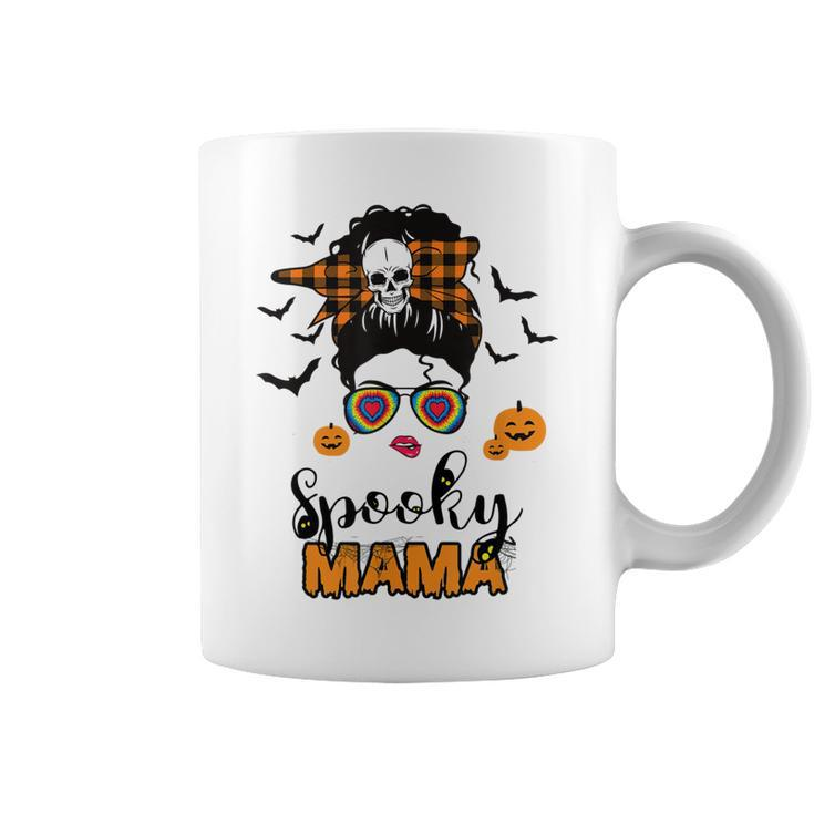 Spooky Mama Messy Bun For Halloween Messy Bun Mom Monster  Coffee Mug