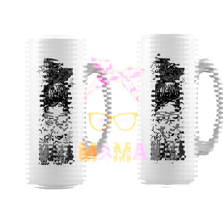 Spooky Mama Messy Bun Mom Life Halloween Costume  Coffee Mug