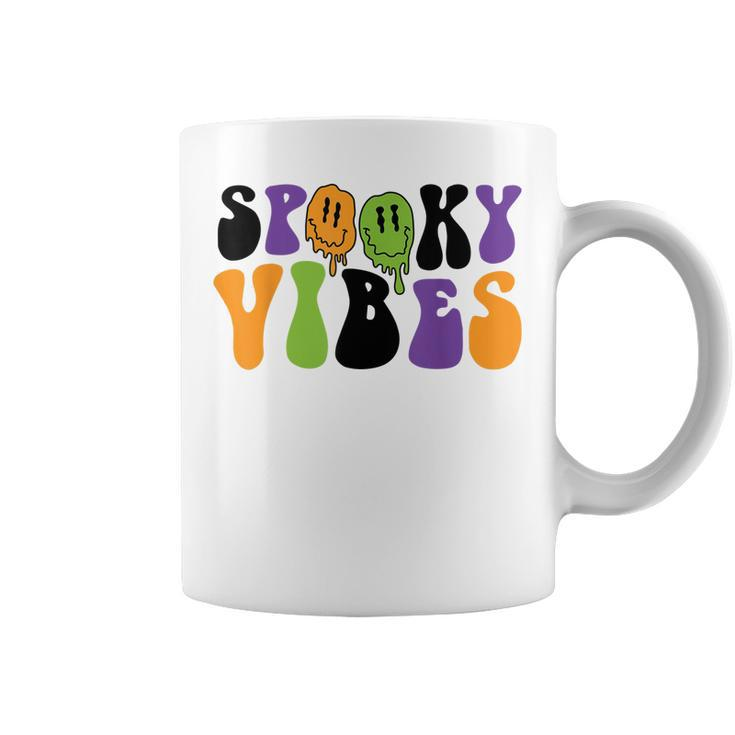 Spooky Vibes Dripping Smile Face Funny Halloween Night Party  Coffee Mug