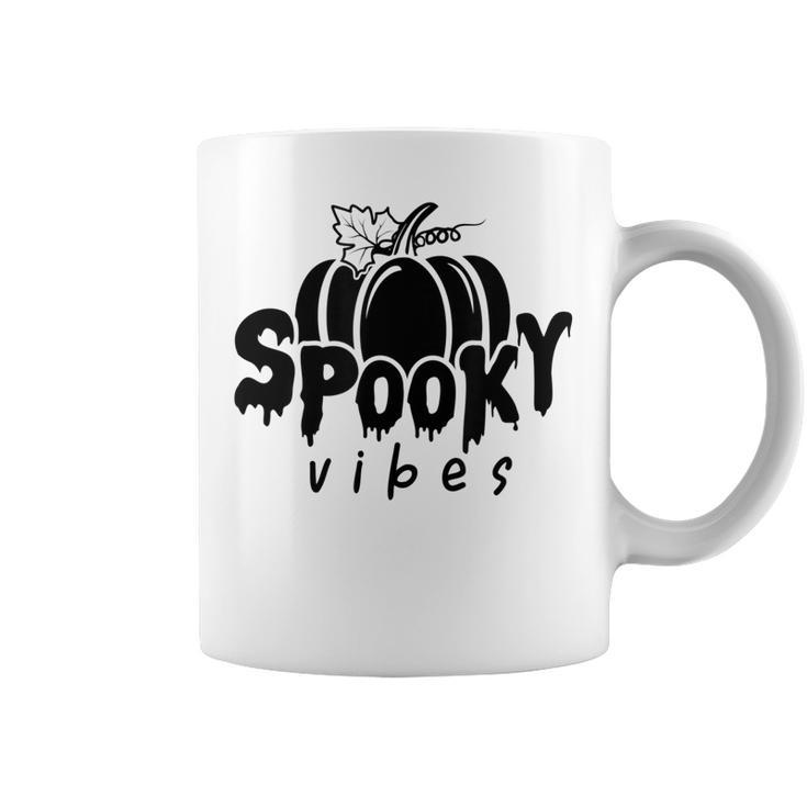 Spooky Vibes Halloween Graphic Meme Pumpkin Fall Graphic  Coffee Mug