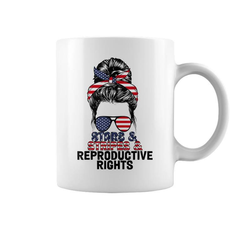 Stars Stripes Reproductive Rights Messy Bun 4Th Of July  V4 Coffee Mug