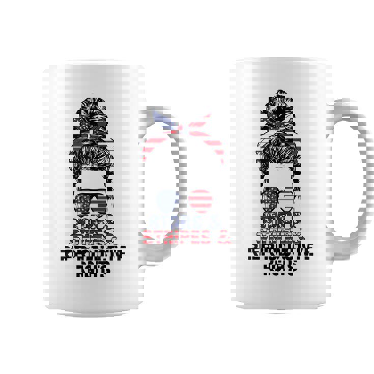 Stars Stripes Reproductive Rights Messy Bun 4Th Of July  V4 Coffee Mug