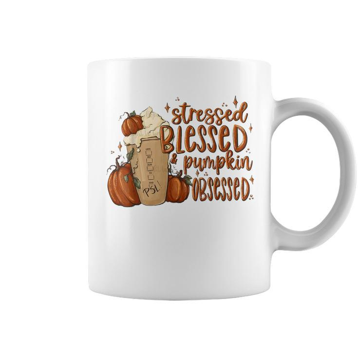 Stressed Blessed Pumpkin Spice Obsessed Coffee Thanksgiving  Coffee Mug