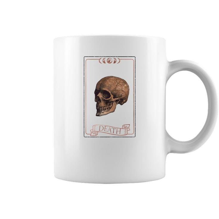 Tarrot Card Creepy Skull The Death Card White Coffee Mug