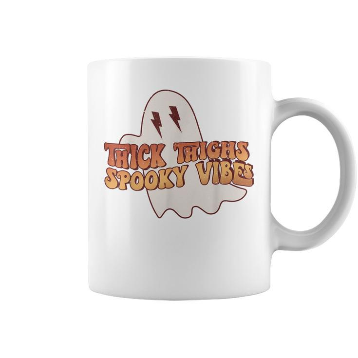 Thick Thighs Spooky Vibes Funny Happy Halloween Spooky Coffee Mug