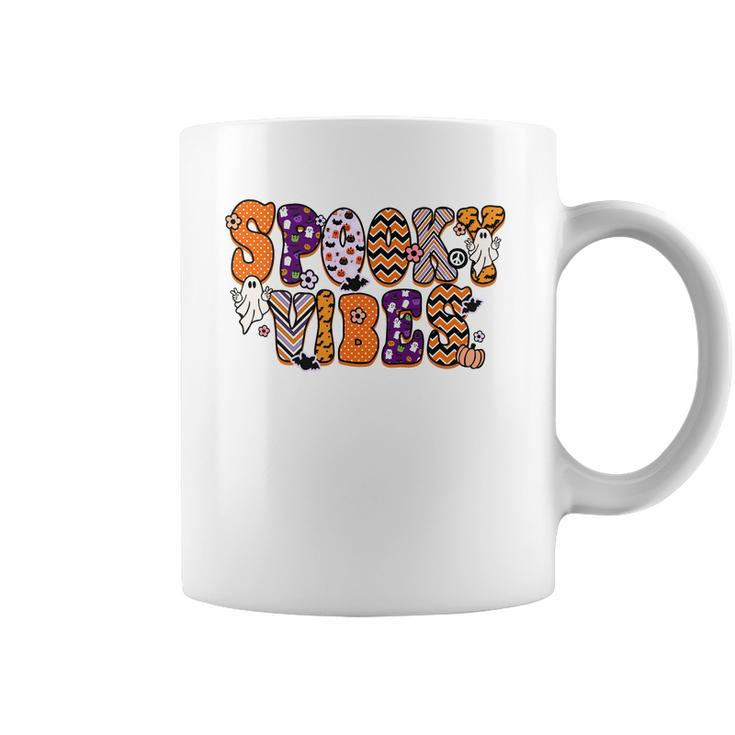 Thick Thights And Spooky Vibes Boo Colorful Halloween Coffee Mug