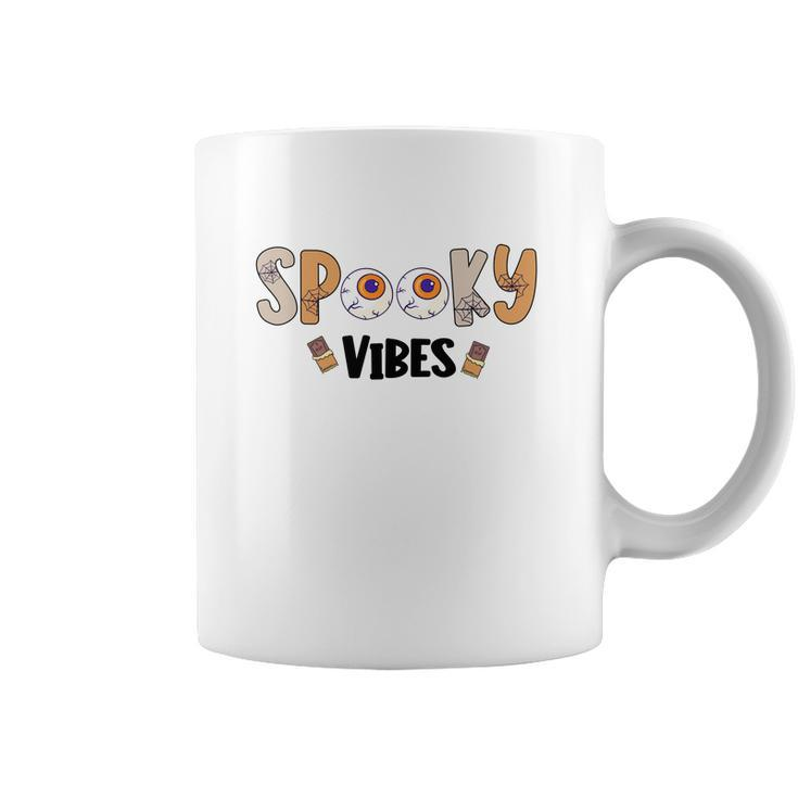 Thick Thights And Spooky Vibes Monster Eyes Halloween Coffee Mug