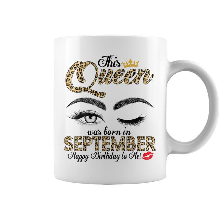 This Queen Was Born In September Leopard Women Girls Ladies  Coffee Mug