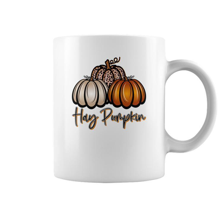 Three Pumpkins Hay Pumpkin Fall Coffee Mug