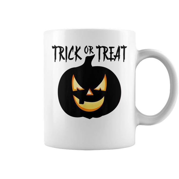 Trick Or Treat Scary Lit Pumpkin Halloween  Coffee Mug