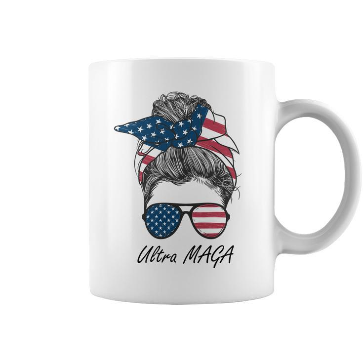 Ultra Maga Messy Bun Parody Trump 2024 Anti Biden Tshirt Coffee Mug