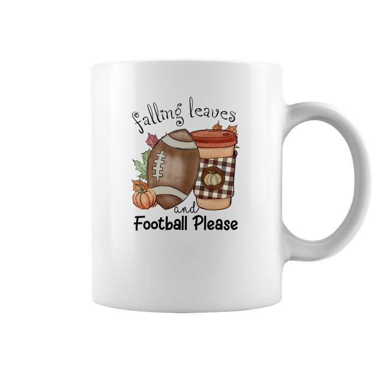 Vintage Autumn Falling Leaves And Football Please Coffee Mug